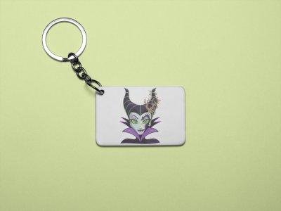 Maleficent face - Printed acrylic animated Keychain(Pack Of 2)