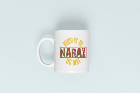 Khud Se Hi Naraz- line art themed printed ceramic white coffee and tea mugs/ cups