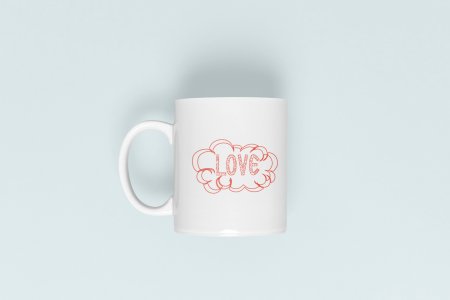Love Cloud - line art themed printed ceramic white coffee and tea mugs/ cups