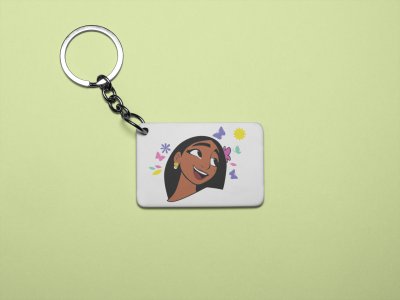 Isabela looking sidewise - Printed acrylic animated Keychain(Pack Of 2)