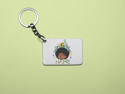 Name cartoon curly hair girl - Printed acrylic animated Keychain(Pack Of 2)