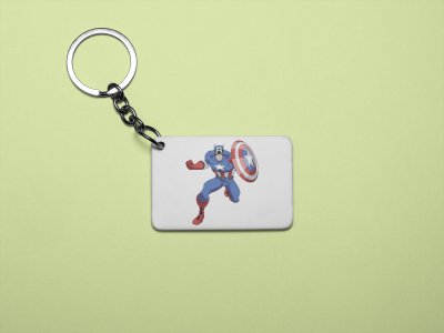 Captain America ready to fight - Printed acrylic animated Keychain(Pack Of 2)