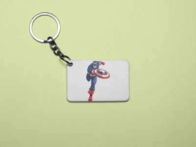 Captain America throwing shield - Printed acrylic animated Keychain(Pack Of 2)