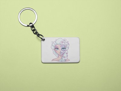 Elsa face - Printed acrylic animated Keychain(Pack Of 2)