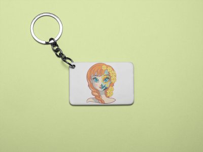 Anna face - Printed acrylic animated Keychain(Pack Of 2)