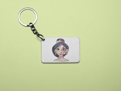 Mulan face - Printed acrylic animated Keychain(Pack Of 2)