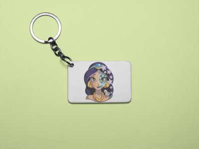 Jasmine face - Printed acrylic animated Keychain(Pack Of 2)