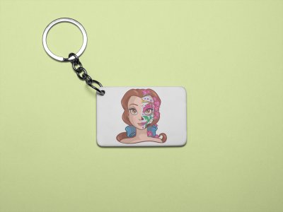 Belle face - Printed acrylic animated Keychain(Pack Of 2)