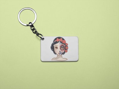 Snowwhite face - Printed acrylic animated Keychain(Pack Of 2)