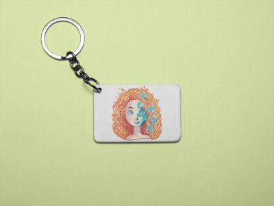 Merida face - Printed acrylic animated Keychain(Pack Of 2)