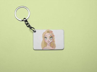 Rupunzel face - Printed acrylic animated Keychain(Pack Of 2)