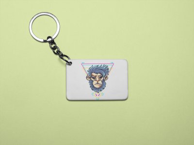 Angry monkey face - Printed acrylic animated Keychain(Pack Of 2)