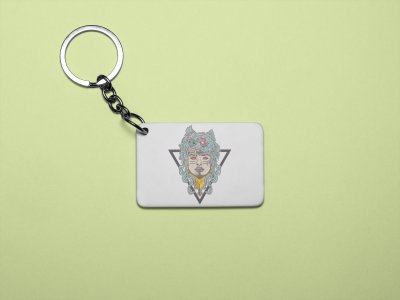 Wolf woman - Printed acrylic animated Keychain(Pack Of 2)