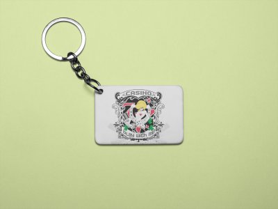 Casino, A White Girl Looking Left - Printed acrylic animated Keychain(Pack Of 2)