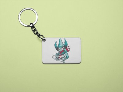 Red tongue devil - Printed acrylic animated Keychain(Pack Of 2)