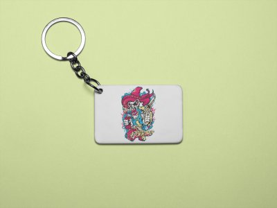 Devil puffing - Printed acrylic animated Keychain(Pack Of 2)