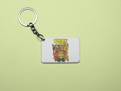 Knock out - Printed acrylic animated Keychain(Pack Of 2)