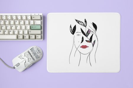 Women With Red Lipstick - Designable Printed Mousepads(20cm x 18cm)