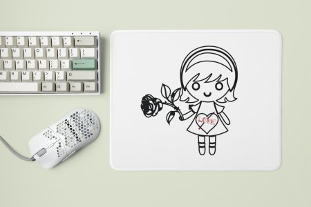 Rose Girl - Designable Printed Mousepads(20cm x 18cm)