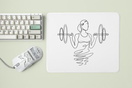 Women Lifting weight- Designable Printed Mousepads(20cm x 18cm)