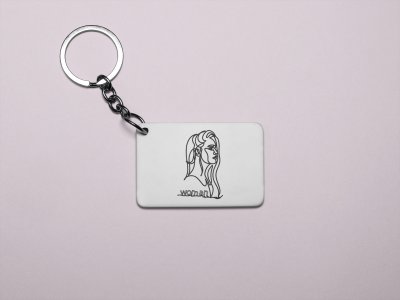 Woman- Printed Acrylic Keychains(Pack Of 2)
