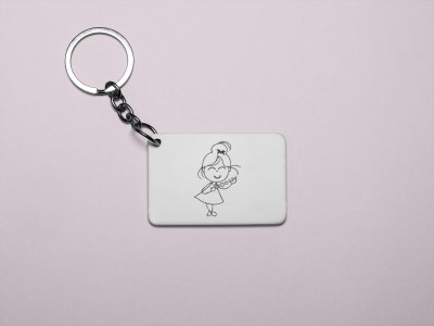 Blushing Girl- Printed Acrylic Keychains(Pack Of 2)