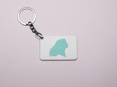 Blue Lady- Printed Acrylic Keychains(Pack Of 2)