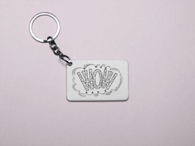 Wow- Printed Acrylic Keychains(Pack Of 2)