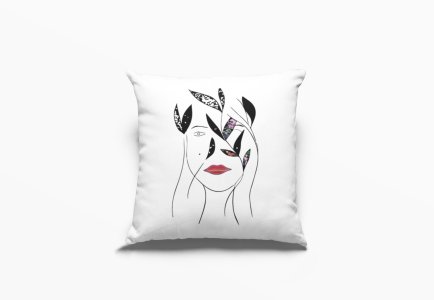 Women With Red Lipstick-Printed Pillow Covers For (Pack Of Two)