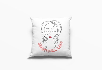 Beautiful Lady-Printed Pillow Covers For (Pack Of Two)