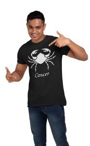 Cancer symbol (BG white) - Printed Zodiac Sign Tshirts - Made especially for astrology lovers people
