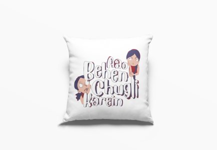 Aao Behen Chugli Karein- Printed Pillow Covers For Bollywood Lovers(Pack Of Two)