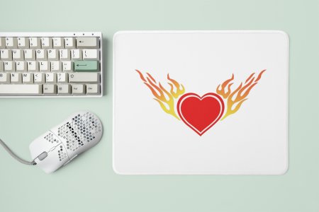 Heart with Fire - Designable Printed Mousepads(20cm x 18cm)