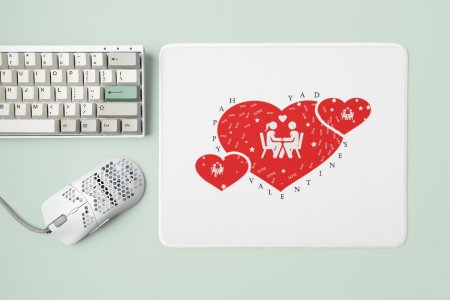 Cute Coulpe with Hearts - Designable Printed Mousepads(20cm x 18cm)