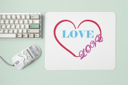 Love( Text in Sky Blue )- Designable Printed Mousepads(20cm x 18cm)