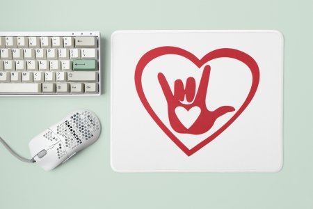 I Love You Gesture Emoji - Designable Printed Mousepads(20cm x 18cm)