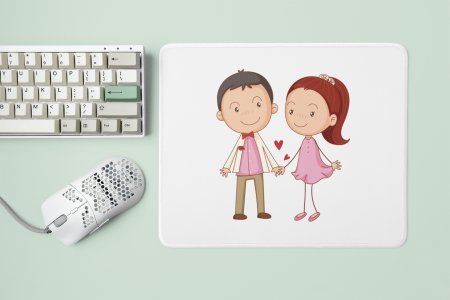 Cute Couple Holding Hands- Cute Little Hearts Romantic - Designable Printed Mousepads(20cm x 18cm)