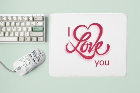 I Love You with heart - Designable Printed Mousepads(20cm x 18cm)