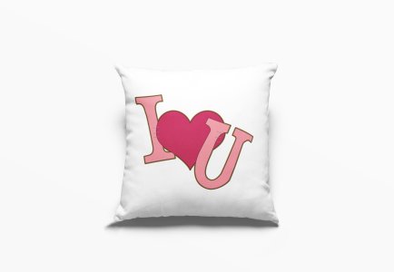 I love You Text in Pink -Printed Pillow Covers For (Pack Of Two)