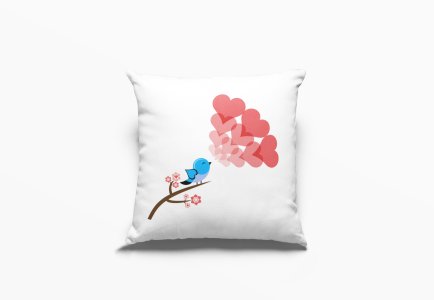 Love Bird On Branches-Printed Pillow Covers For (Pack Of Two)