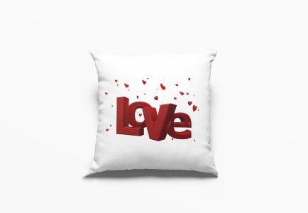 Love Text in Red -Printed Pillow Covers For (Pack Of Two)