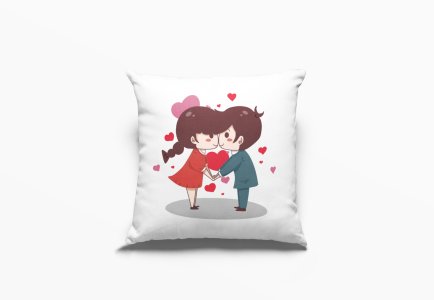 Cute Little Couple Holding Hands -Printed Pillow Covers For (Pack Of Two)
