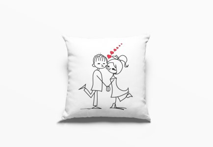 Cute Couple Holding Hands- Cute Little Hearts Romantic -Printed Pillow Covers For (Pack Of Two)-Printed Pillow Covers For (Pack Of Two)