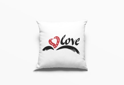 Love text With Heart -Printed Pillow Covers For (Pack Of Two)