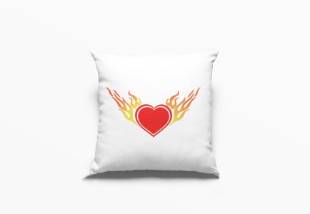 Heart with Fire -Printed Pillow Covers For (Pack Of Two)
