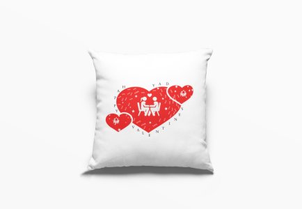 Cute Coulpe Inside The Heart - Printed Pillow Covers For (Pack Of Two)