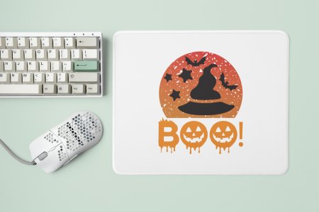 BOO-Witch Hat -Halloween Theme Mousepads