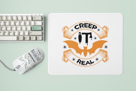 Creep it real-Bat(BG Orange)-Halloween Theme Mousepads