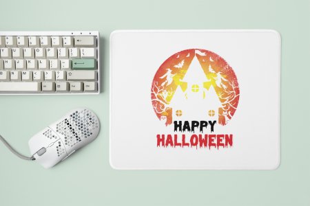 Happy Halloween-Hunted House With Evil Spirits-Halloween Theme Mousepads