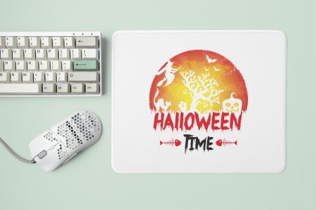 Halloween Time Semi Circle-Fish Bones-Halloween Theme Mousepads